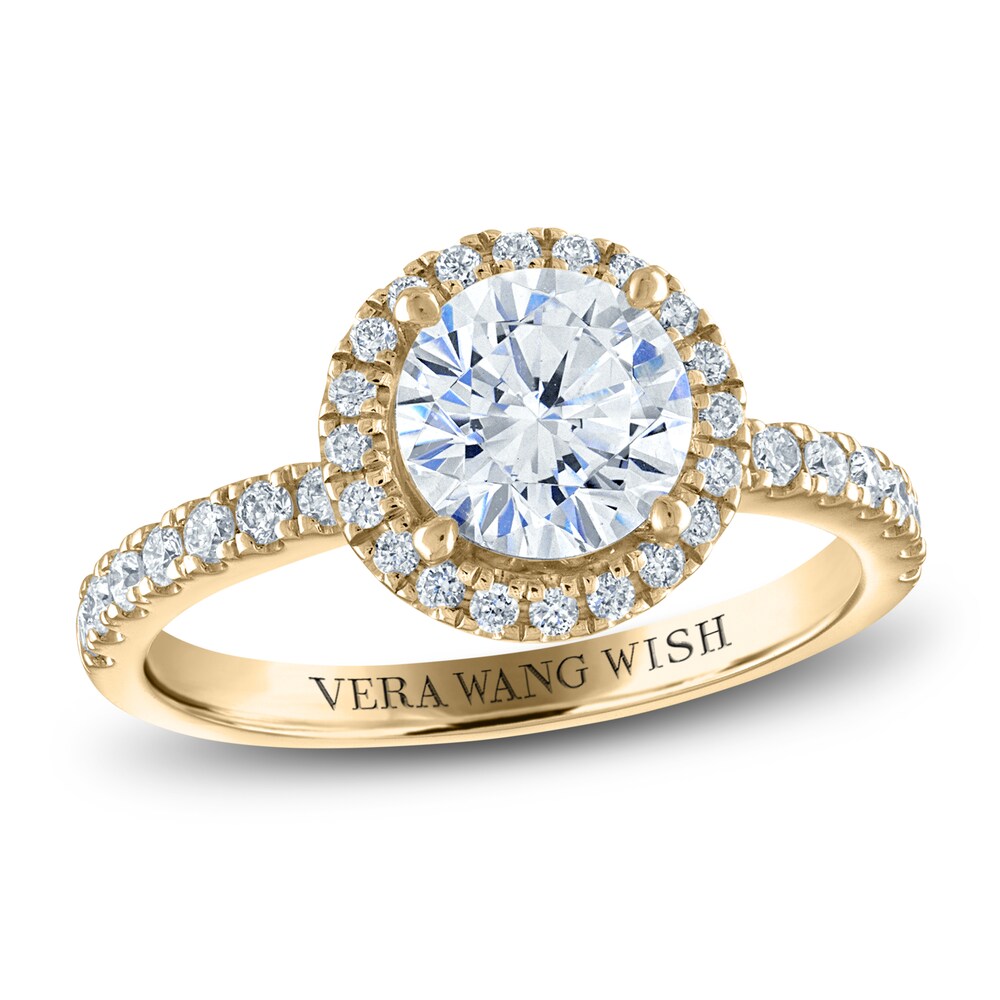 Vera Wang WISH Diamond Engagement Ring 2 ct tw Round/Princess 18K Yellow Gold v5BEm3KV