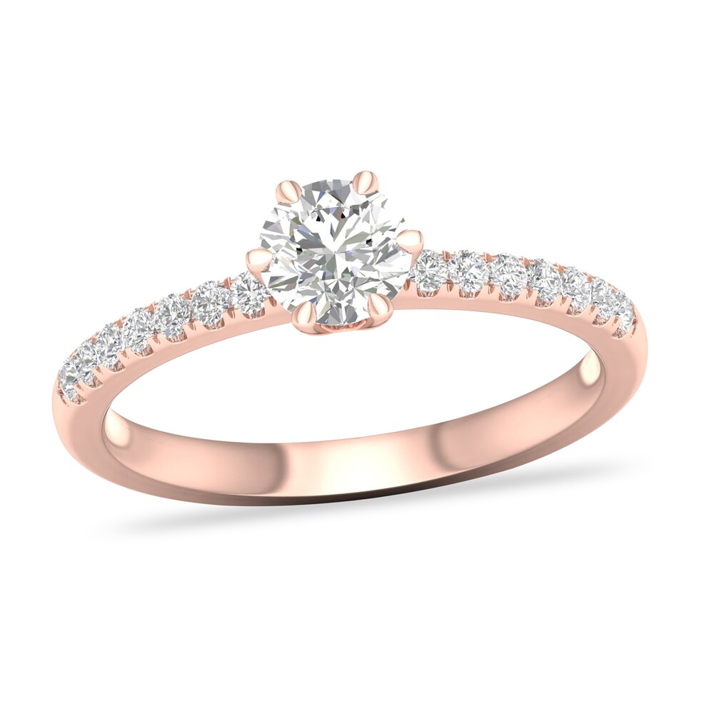 Diamond Ring 1/2 ct tw Round-cut 14K Rose Gold v5lUtxD7