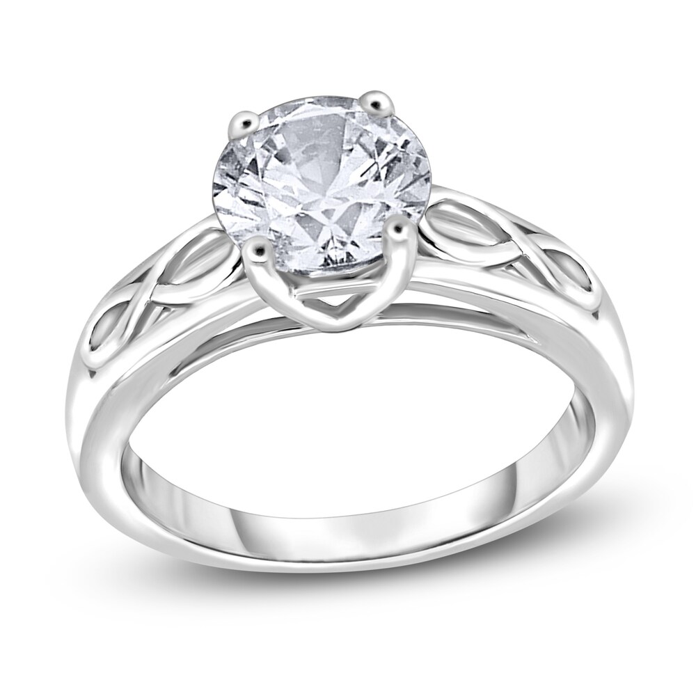 Diamond Solitaire Infinity Engagement Ring 1/2 ct tw Round 14K White Gold (I2/I) v6fKe8OL