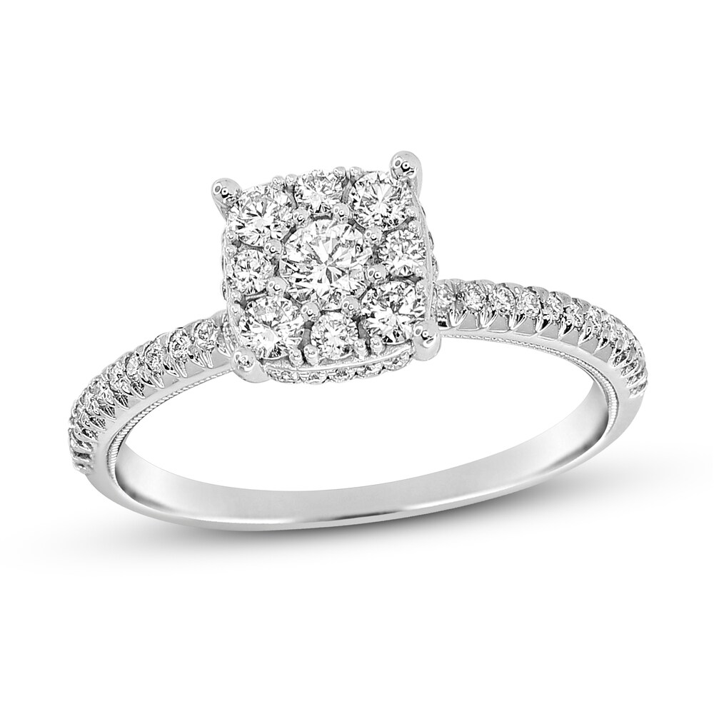Diamond Engagement Ring 1/2 ct tw Round 14K White Gold v8Ers4Jk