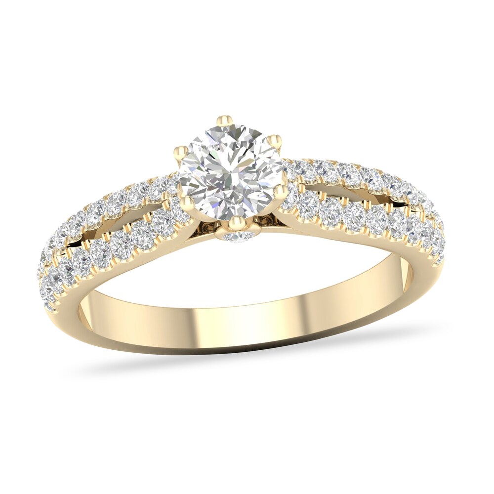 Diamond Ring 3/4 ct tw Round-cut 14K Yellow Gold v8ZFExCT