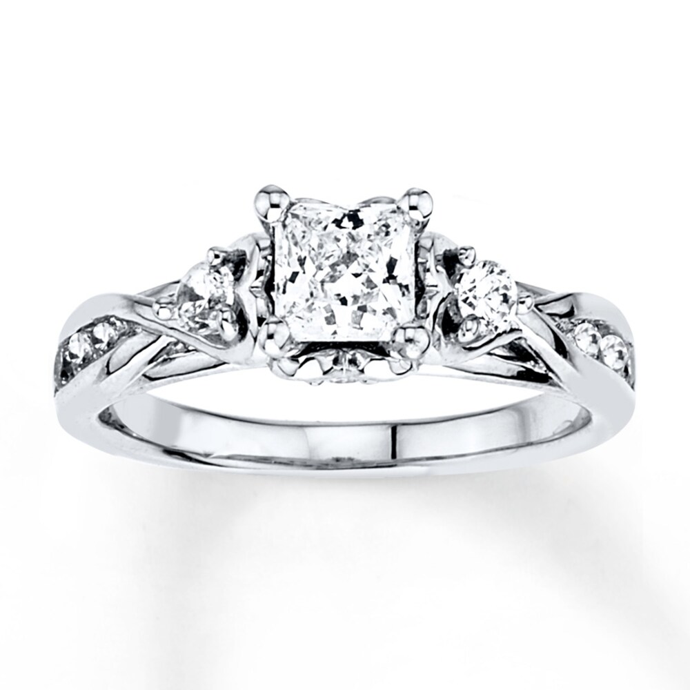 Diamond Engagement Ring 1 ct tw Princess-cut 14K White Gold vEHUlgpU