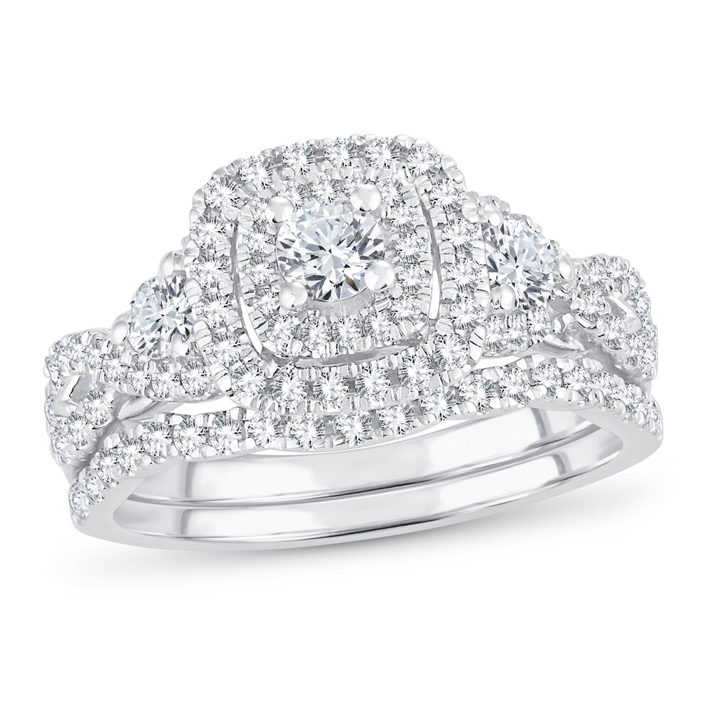 Diamond Bridal Set 1 ct tw Round-cut 14K White Gold vNdpWu6r