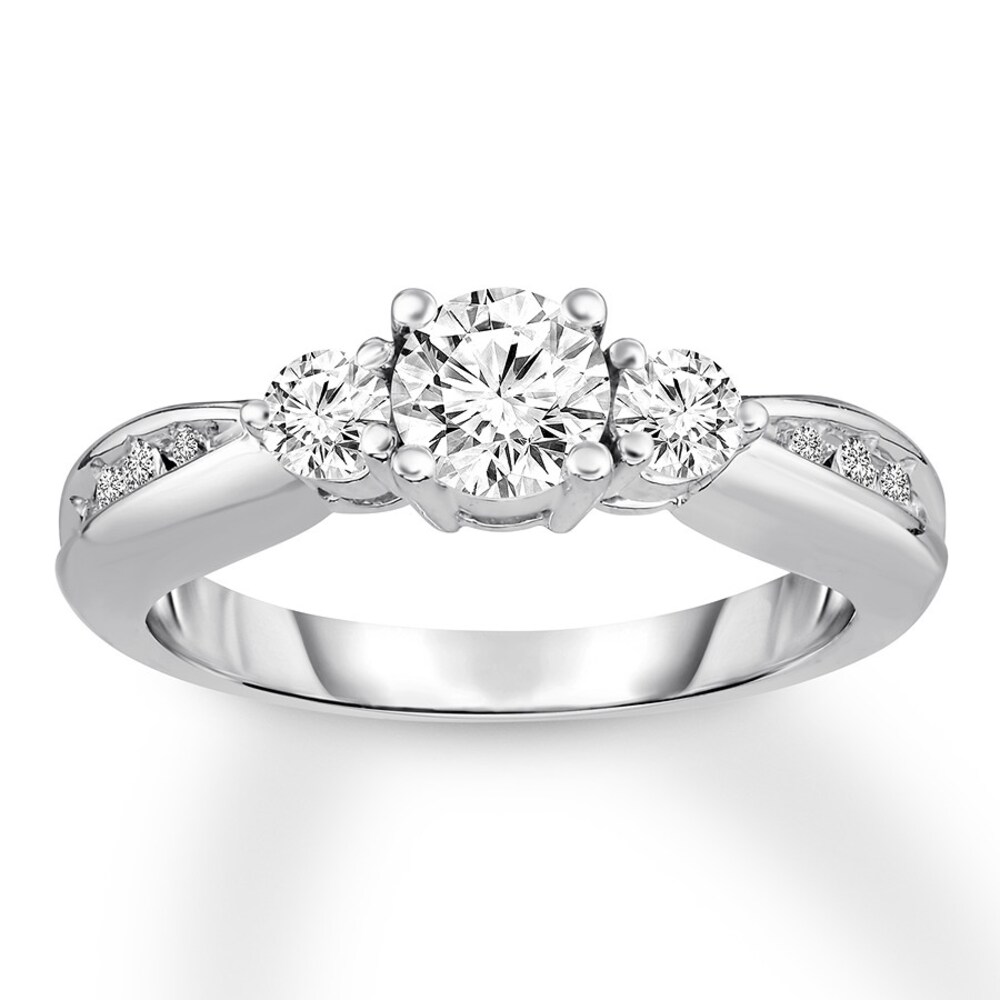 Diamond Engagement Ring 7/8 ct tw Round-cut 14K White Gold vQCquz2Q