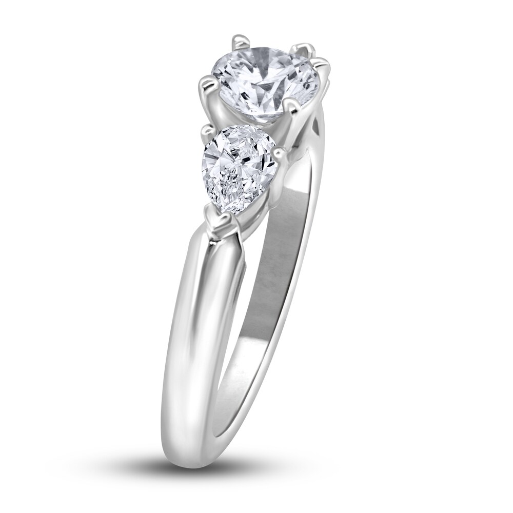 Diamond 3-Stone Engagement Ring 1 ct tw Round/Pear 14K White Gold vUkCDQ30