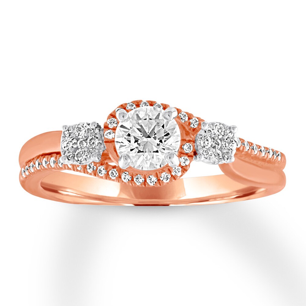Diamond Engagement Ring 3/4 ct tw Round-cut 14K Rose Gold vVeHA4Xi