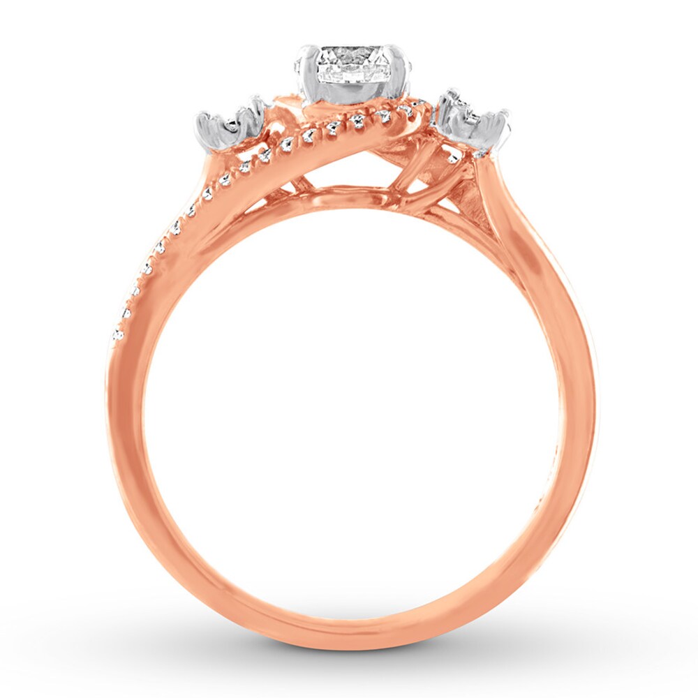 Diamond Engagement Ring 3/4 ct tw Round-cut 14K Rose Gold vVeHA4Xi