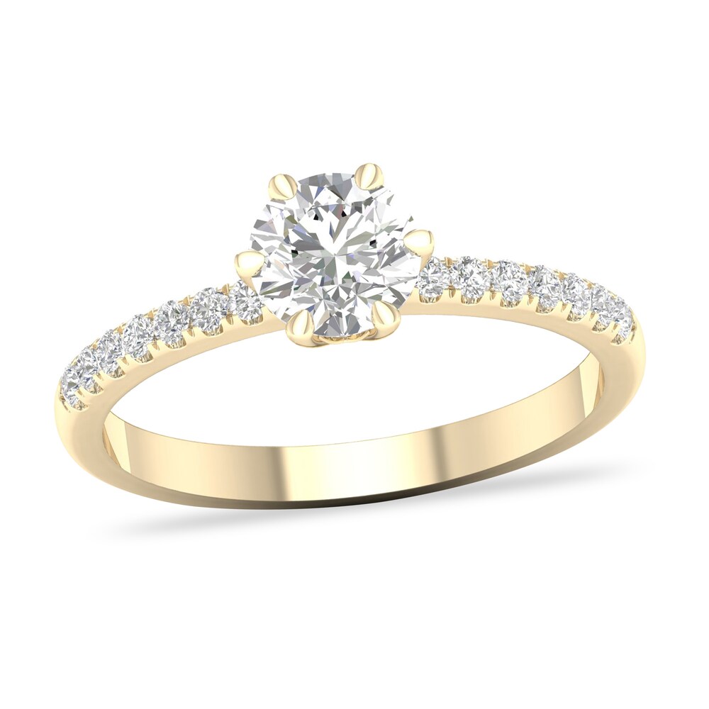 Diamond Ring 3/4 ct tw Round-cut 14K Yellow Gold vilggcvc