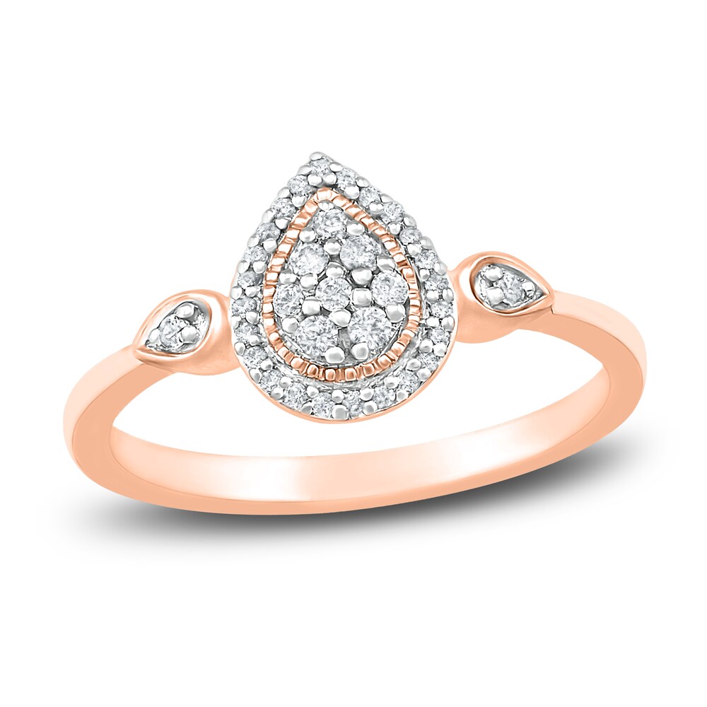 Diamond Promise Ring 1/6 ct tw Round 10K Rose Gold vlMnhxgZ [vlMnhxgZ]