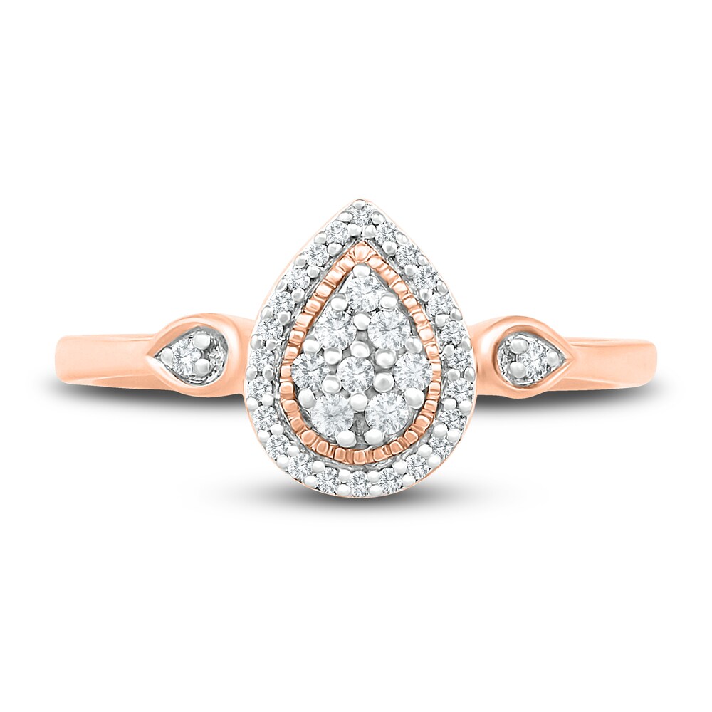 Diamond Promise Ring 1/6 ct tw Round 10K Rose Gold vlMnhxgZ