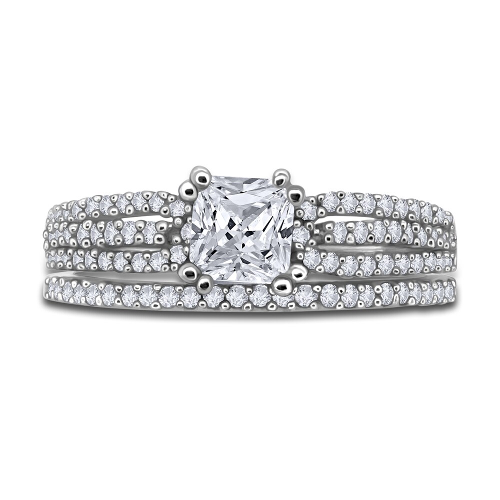 Diamond Bridal Set 7/8 ct tw Princess/Round 14K White Gold vuCMqT97