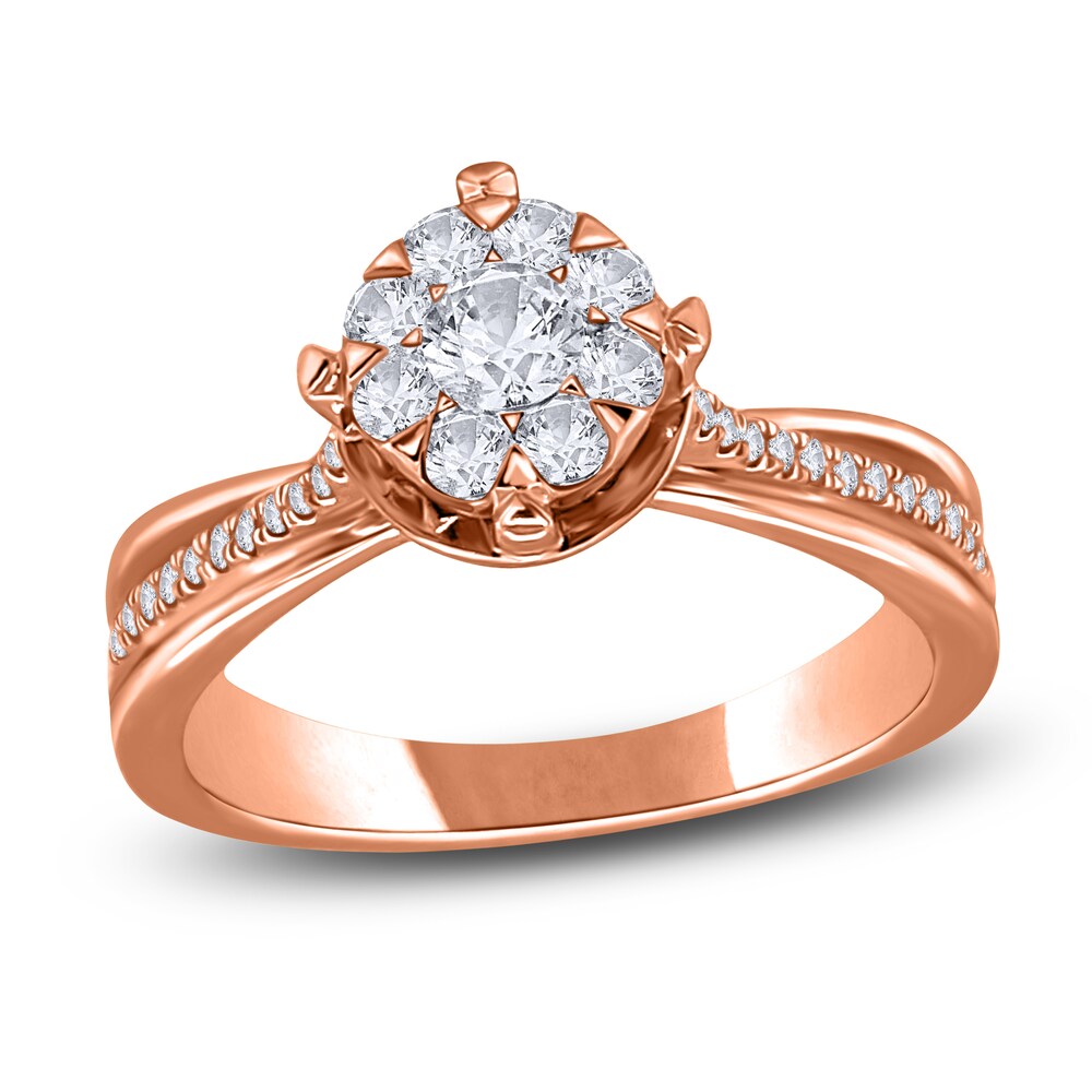 Diamond Engagement Ring 3/8 ct tw Round 14K Rose Gold vvEI6xP2