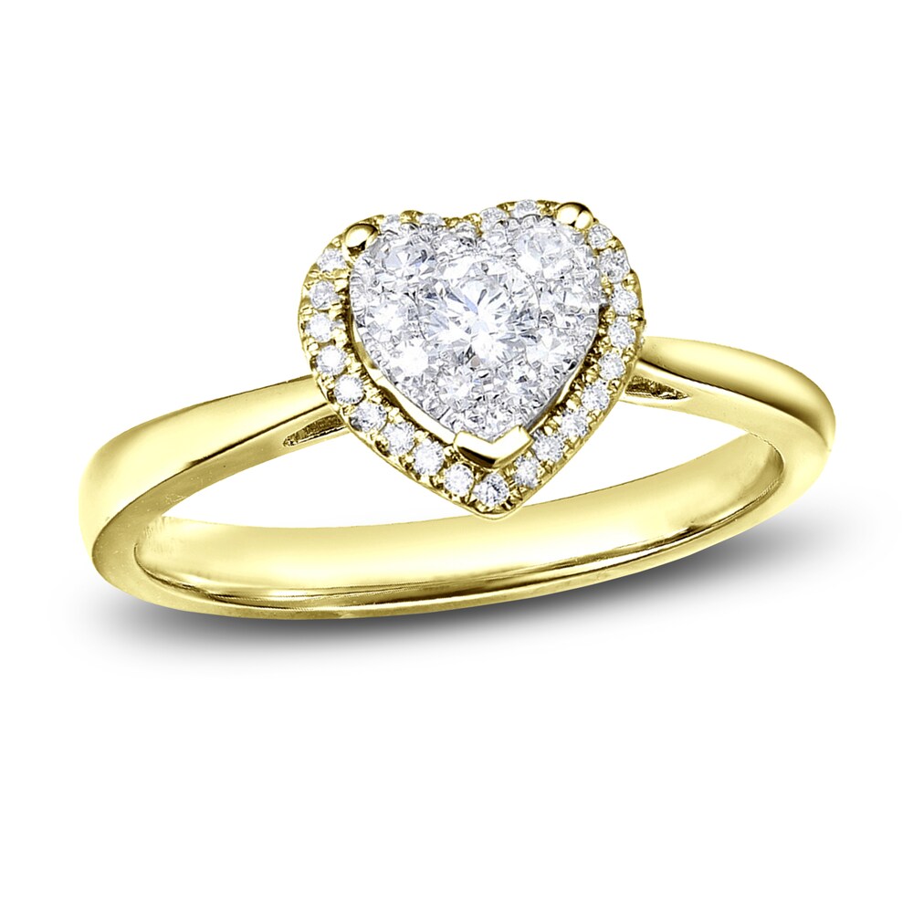 Diamond Heart Engagement Ring 1/3 ct tw Round 14K Yellow Gold vvkbqEre