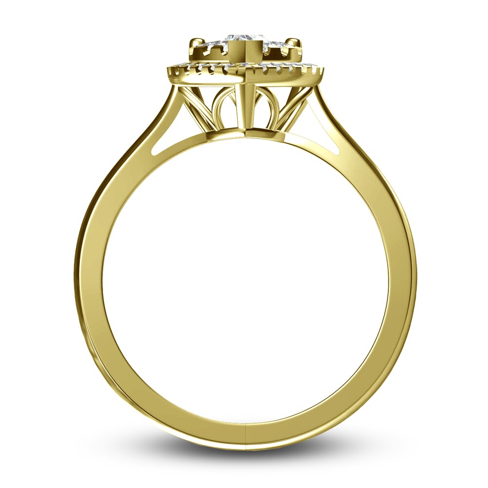 Diamond Heart Engagement Ring 1/3 ct tw Round 14K Yellow Gold vvkbqEre