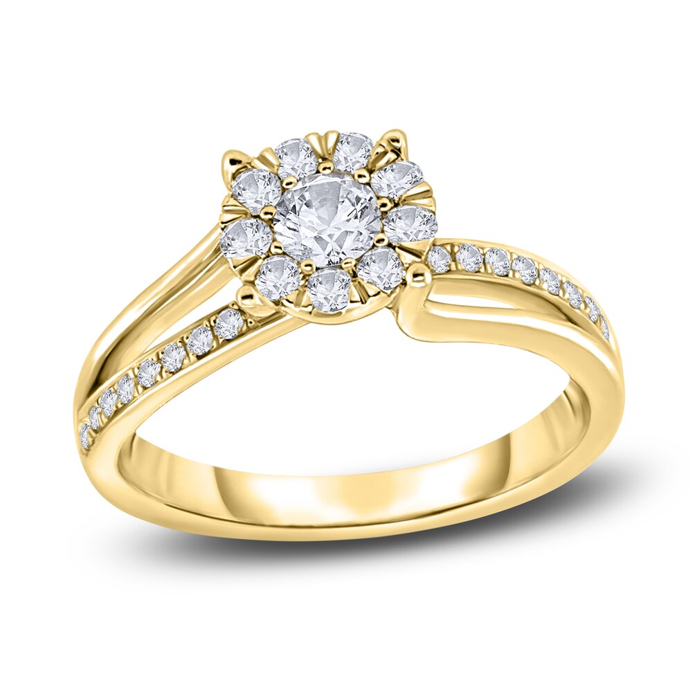 Diamond Engagement Ring 3/8 ct tw Round 14K Yellow Gold vw6xicuM