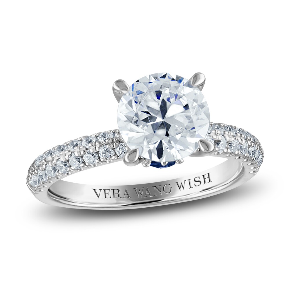 Vera Wang WISH Diamond Engagement Ring 2-1/2 ct tw Round 18K White Gold vwXOJP4N