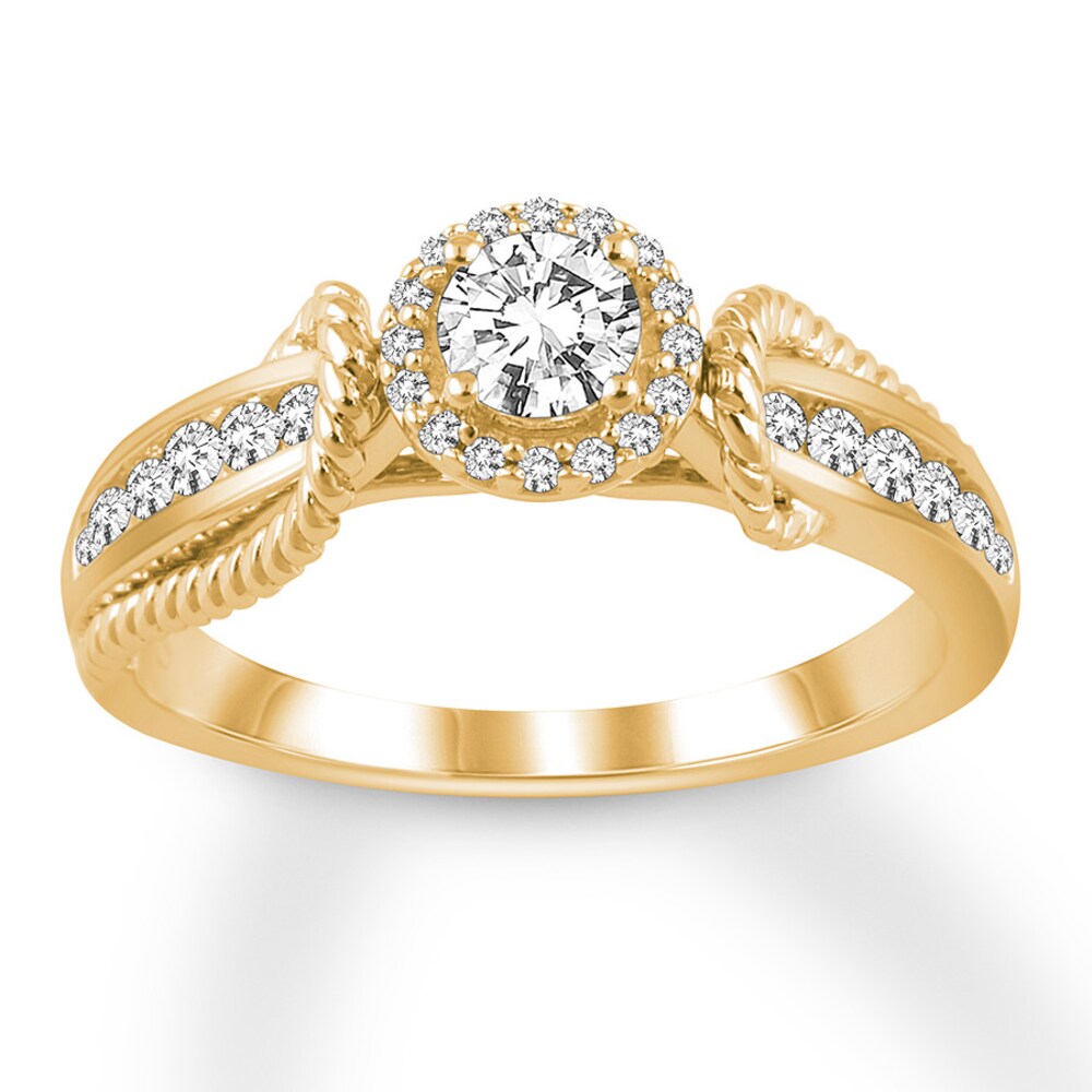 Diamond Engagement Ring 5/8 ct tw Round-cut 14K Yellow Gold vzbCnh0t