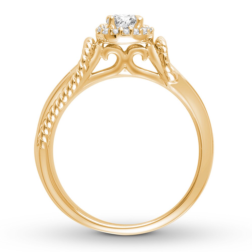 Diamond Engagement Ring 5/8 ct tw Round-cut 14K Yellow Gold vzbCnh0t
