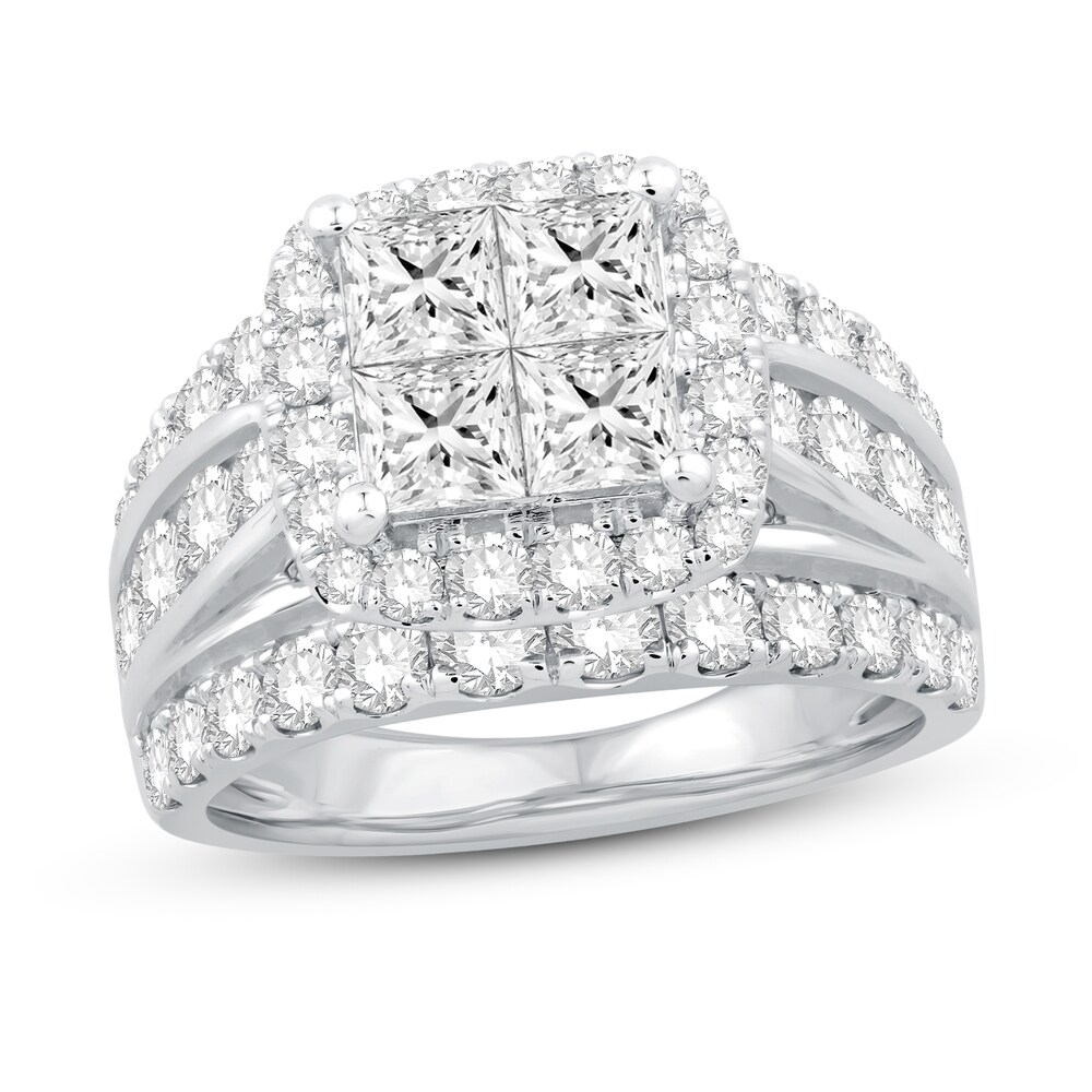 Diamond Engagement Ring 4 ct tw Princess/Round 14K White Gold w2uBL0qh