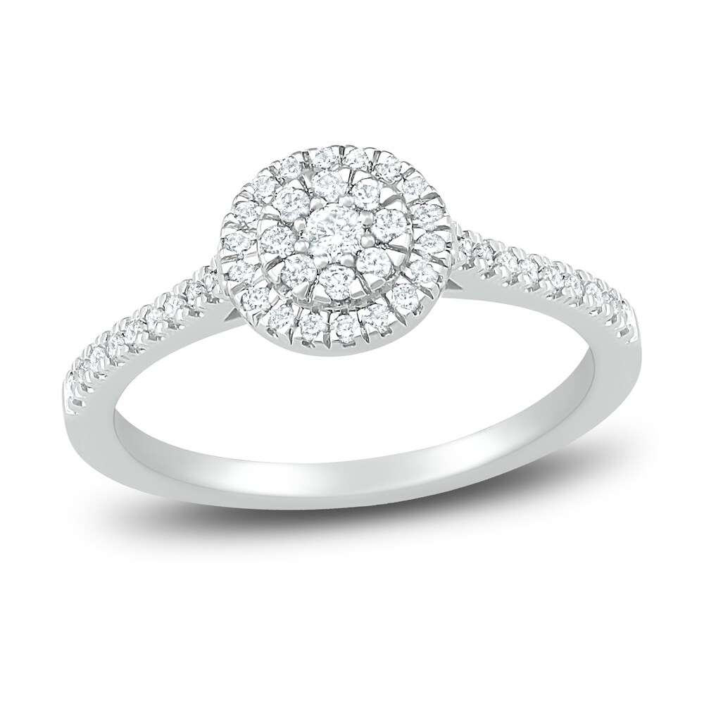 Diamond Promise Ring 1/4 ct tw Round 10K White Gold w908ZOSX [w908ZOSX]