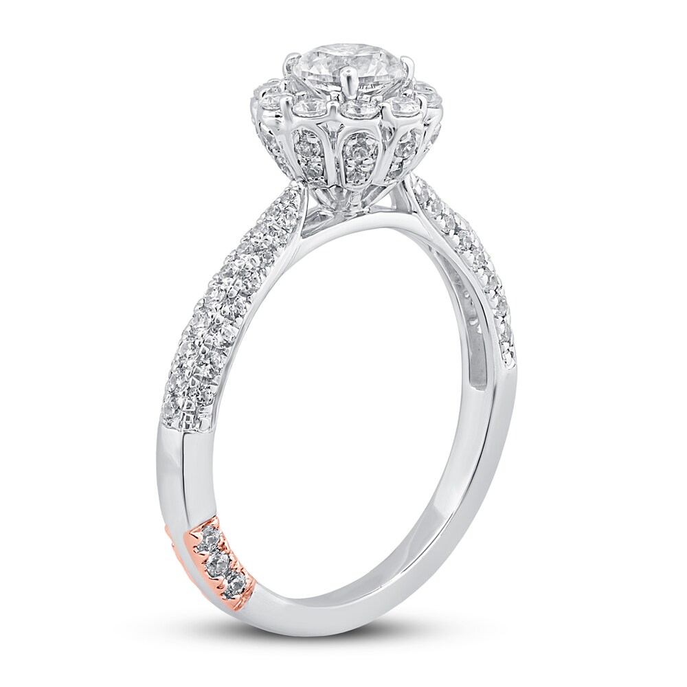Pnina Tornai Romantic Rose Diamond Engagement Ring 1-1/4 ct tw Round 14K White Gold wGGua4Mh
