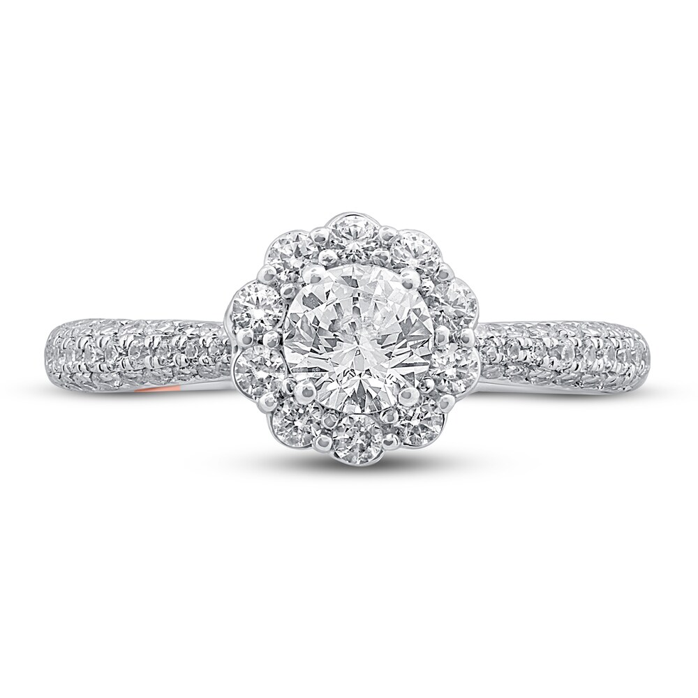 Pnina Tornai Romantic Rose Diamond Engagement Ring 1-1/4 ct tw Round 14K White Gold wGGua4Mh
