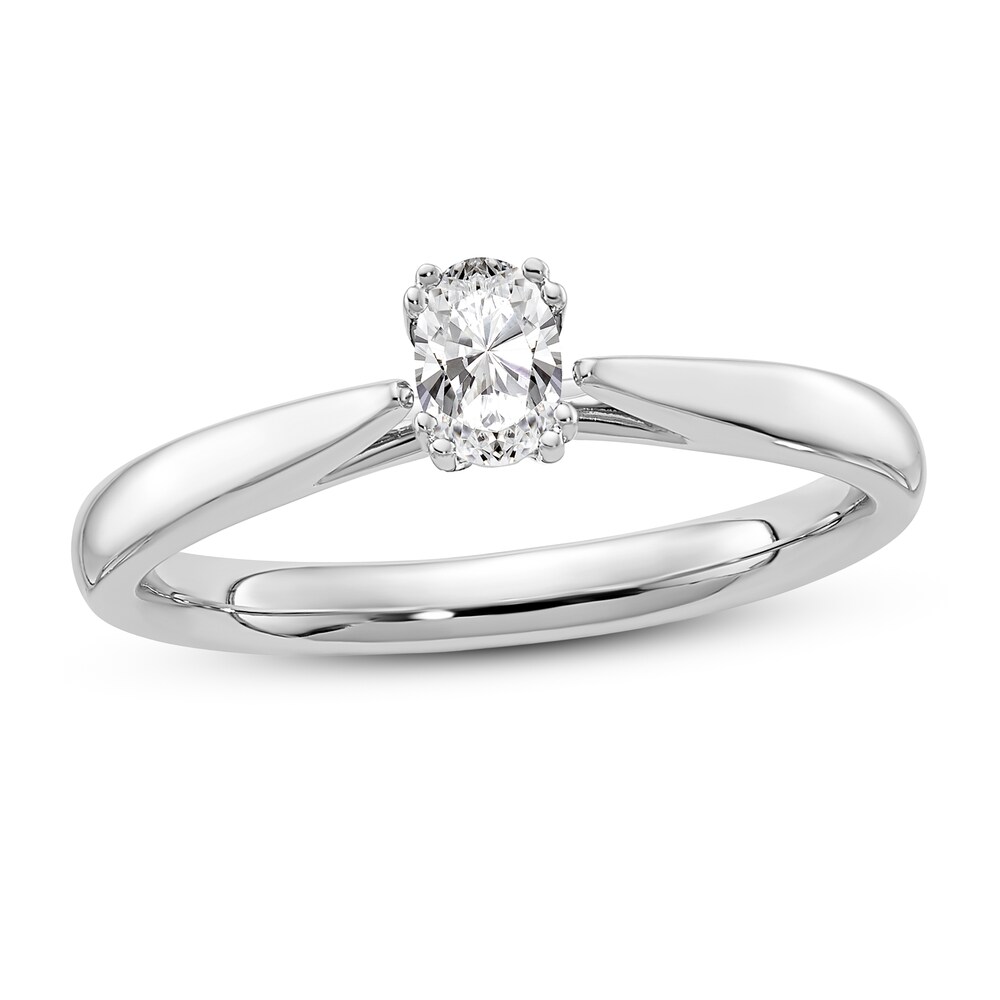 Diamond Solitaire Engagement Ring 1/3 ct tw Oval 14K White Gold (I1/I) wK9XDaeR