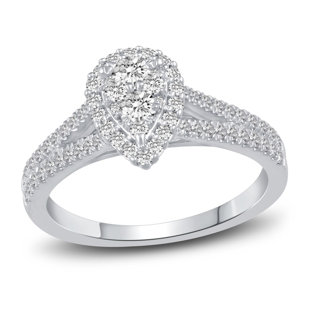 Diamond Engagement Ring 5/8 ct tw Round 14K White Gold wKIvOPPK