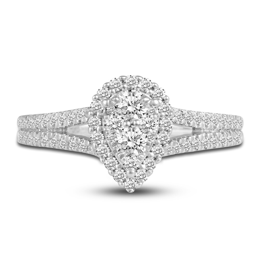 Diamond Engagement Ring 5/8 ct tw Round 14K White Gold wKIvOPPK