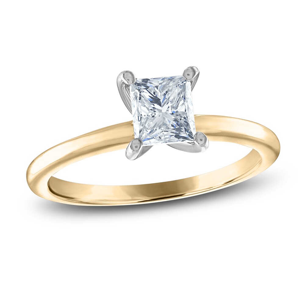 Diamond Solitaire Ring 1 ct tw Princess 14K Yellow Gold (I2/I) wLbMmcQ0