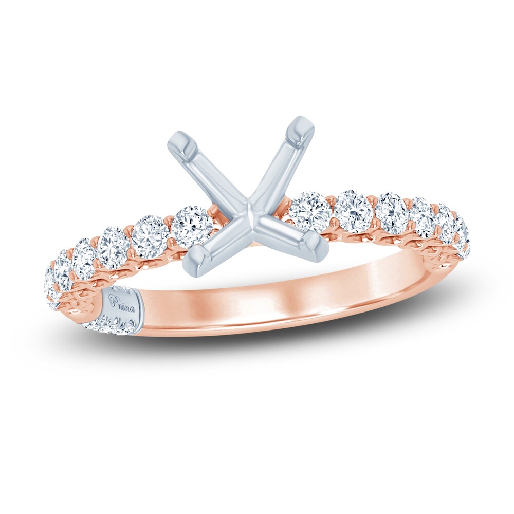 Pnina Tornai Lab-Created Diamond Engagement Ring Setting 1/2 ct tw Round 14K Rose Gold wVBFoTms