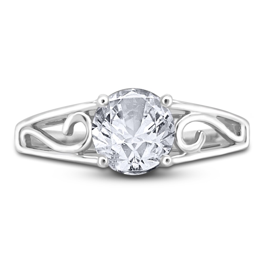 Diamond Solitaire Scroll Engagement Ring 1 ct tw Round 14K White Gold (I2/I) wYTWoo1r