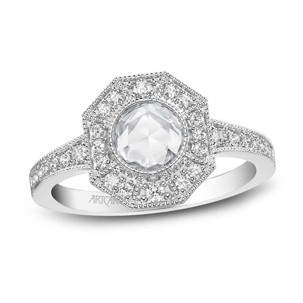 ArtCarved Rose-Cut Diamond Engagement Ring 3/4 ct tw 14K White Gold wZvPcKTu