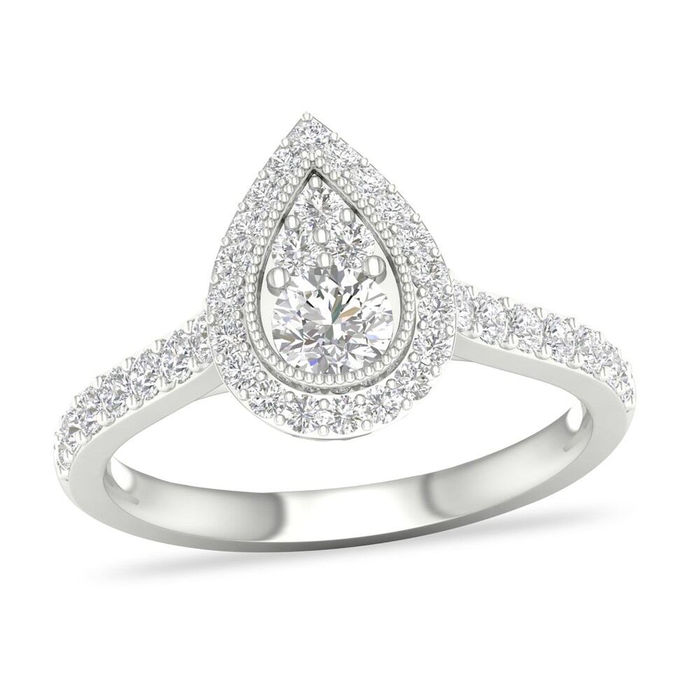 Diamond Ring 3/4 ct tw Round-cut 14K White Gold wfmHjo3s
