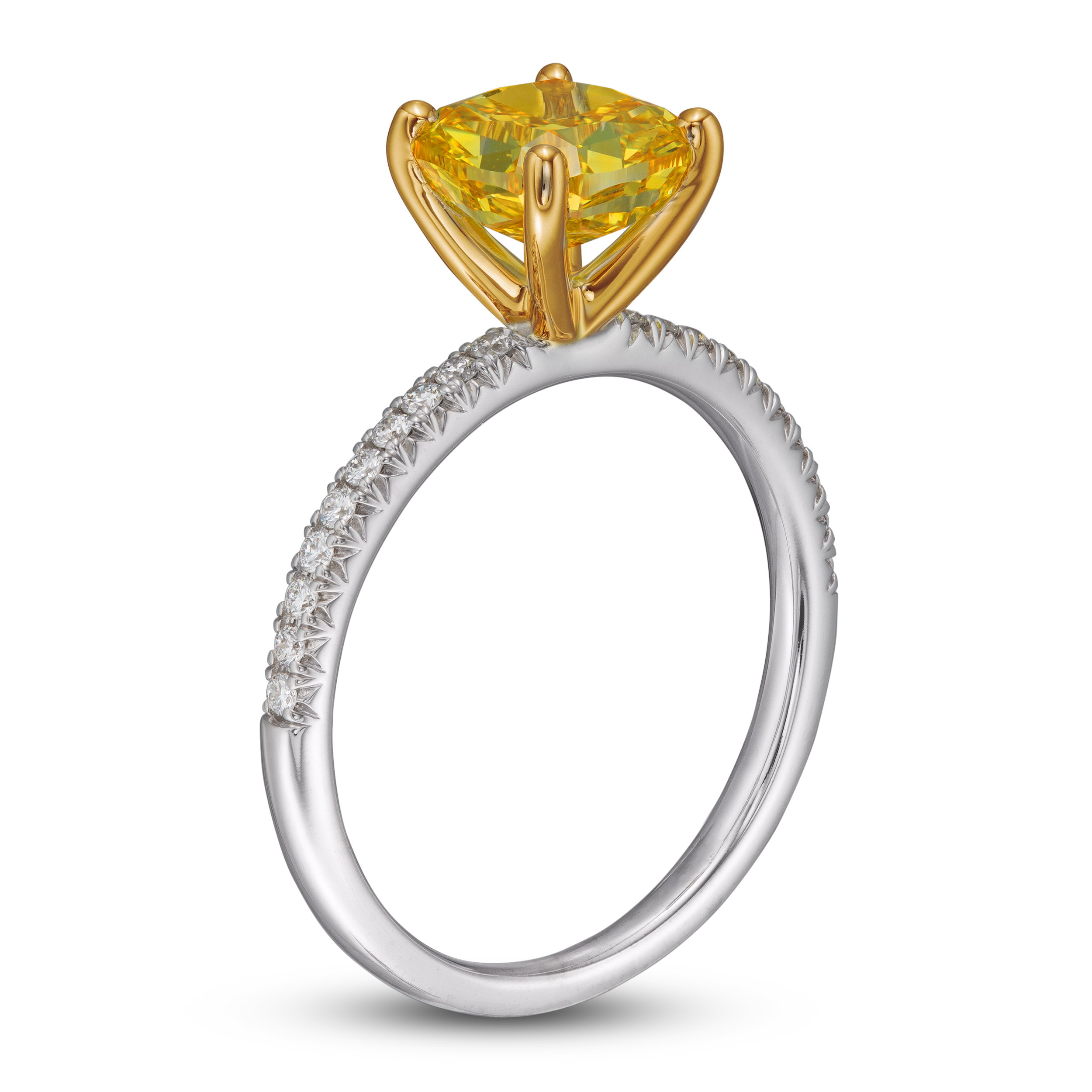Lab-Created Diamond Engagement Ring 2 ct tw Round/Cushion 14K White Gold wfoSTmJp