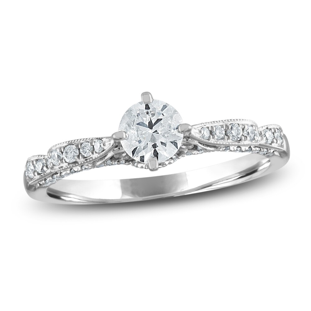 Diamond Engagement Ring 5/8 ct tw Round 14K White Gold wpyeViKy