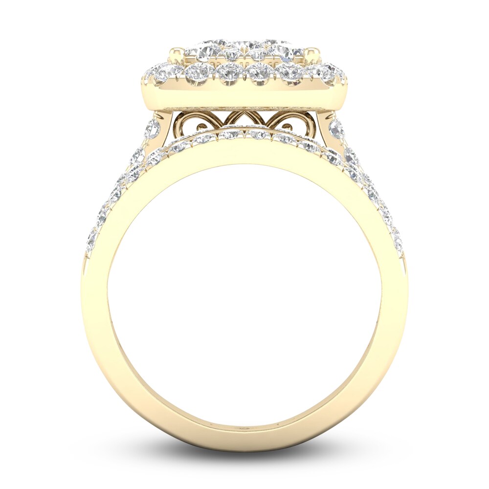 Diamond Cushion Bridal Set 2 ct tw Round 14K Yellow Gold wrWfJkZ9