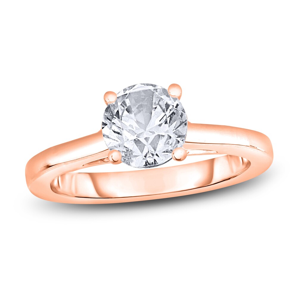 Diamond Solitaire Engagement Ring 1-1/2 ct tw Round 14K Rose Gold (I2/I) wt7Djl58