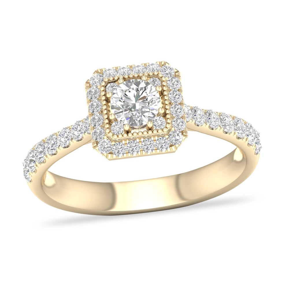 Diamond Ring 3/4 ct tw Round-cut 14K Yellow Gold wufKbCvR