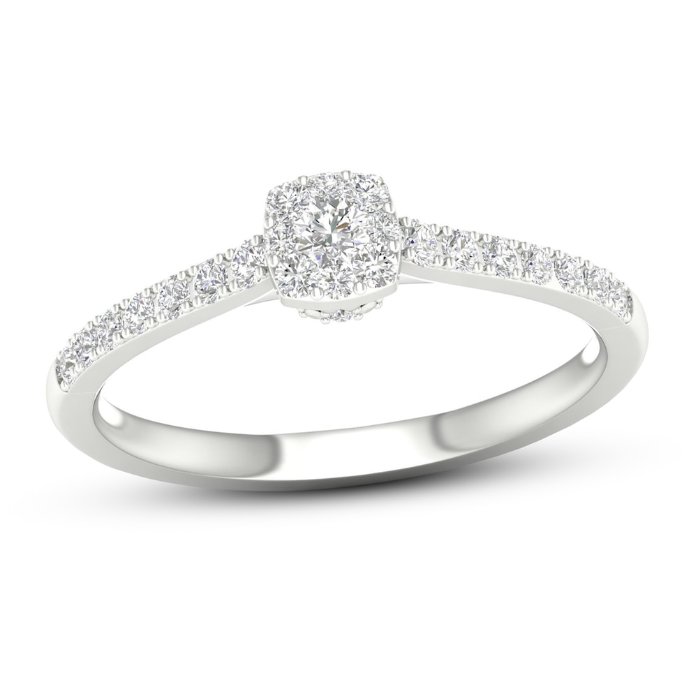Diamond Promise Ring 1/4 ct tw Round 10K White Gold wyVlFVr5