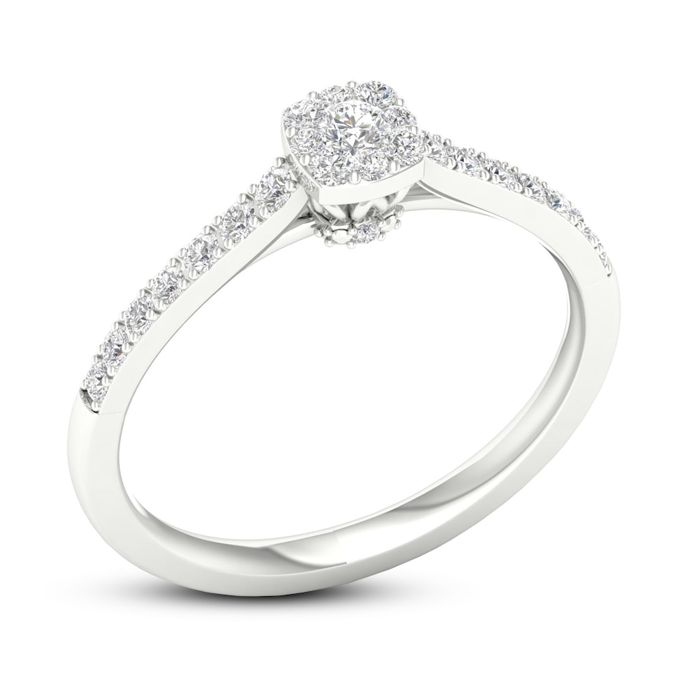 Diamond Promise Ring 1/4 ct tw Round 10K White Gold wyVlFVr5