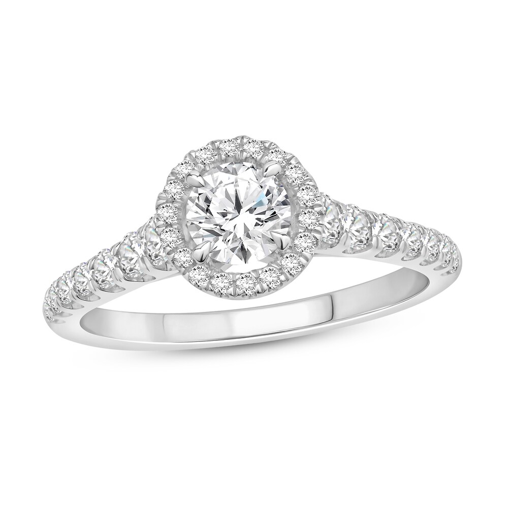 Diamond Engagement Ring 7/8 ct tw Round 14K White Gold x1UL4qM8