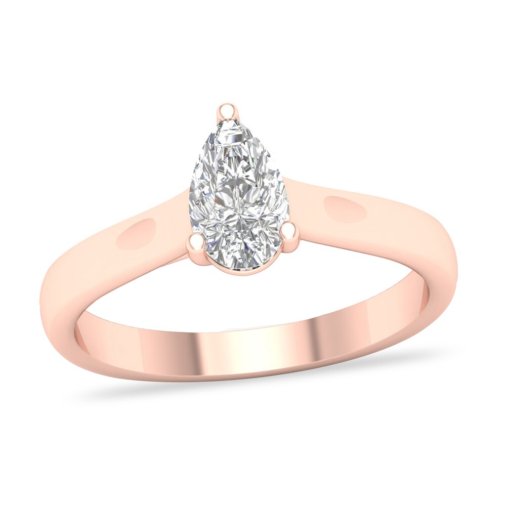 Diamond Solitaire Ring 3/4 ct tw Pear-shaped 14K Rose Gold (SI2/I) x2l2d3dr