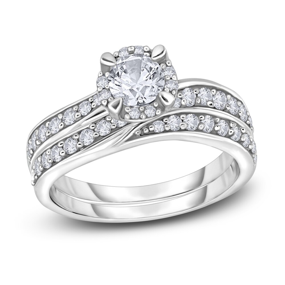 Diamond Bridal Set 1 ct tw Round 14K White Gold x806ztUB