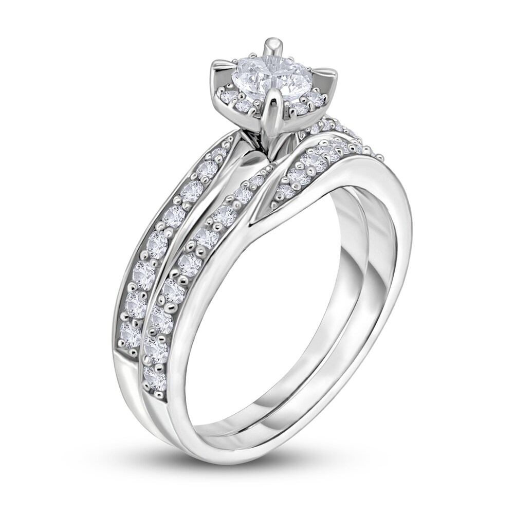 Diamond Bridal Set 1 ct tw Round 14K White Gold x806ztUB