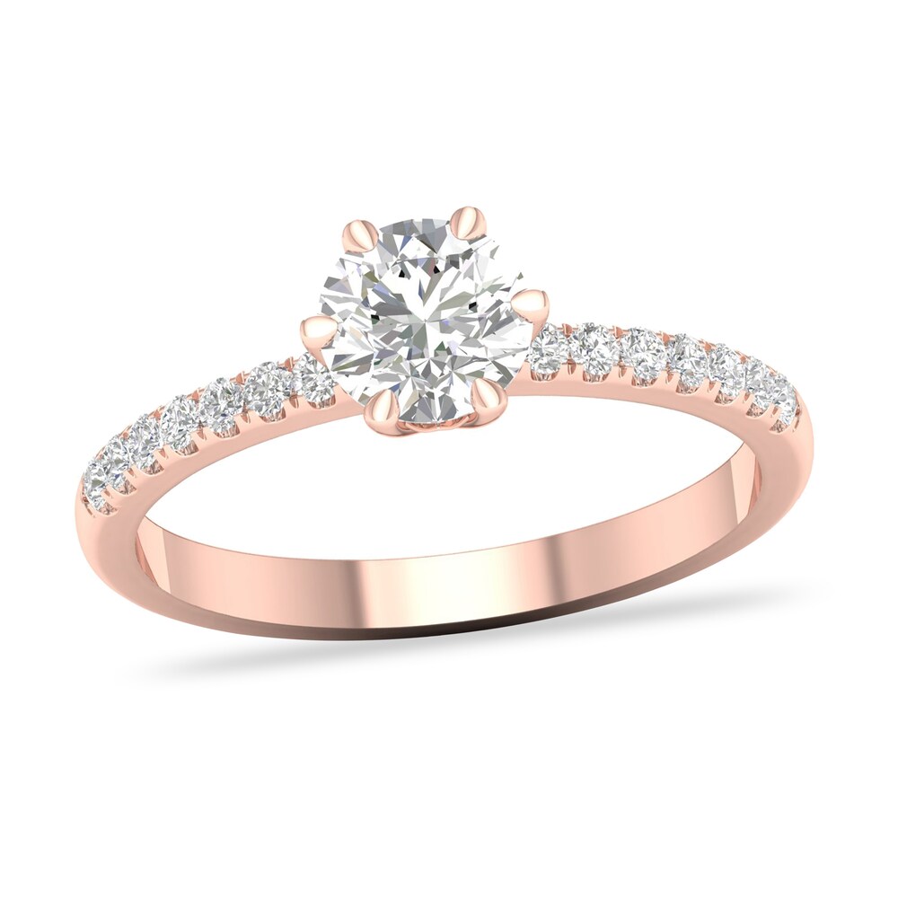 Diamond Ring 3/4 ct tw Round-cut 14K Rose Gold xASRxsuF