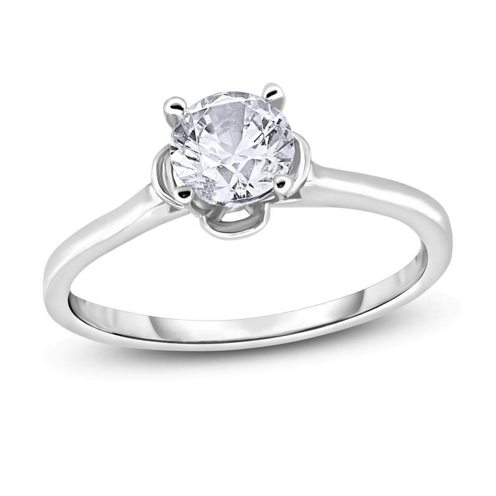 Diamond Solitaire Floral Engagement Ring 1 ct tw Round 14K White Gold (I2/I) xBBupSr2