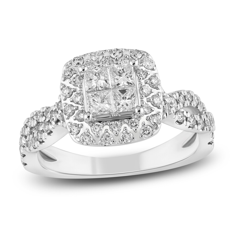 Diamond Engagement Ring 1 ct tw Princess/Round 14K White Gold xCWlmOvq