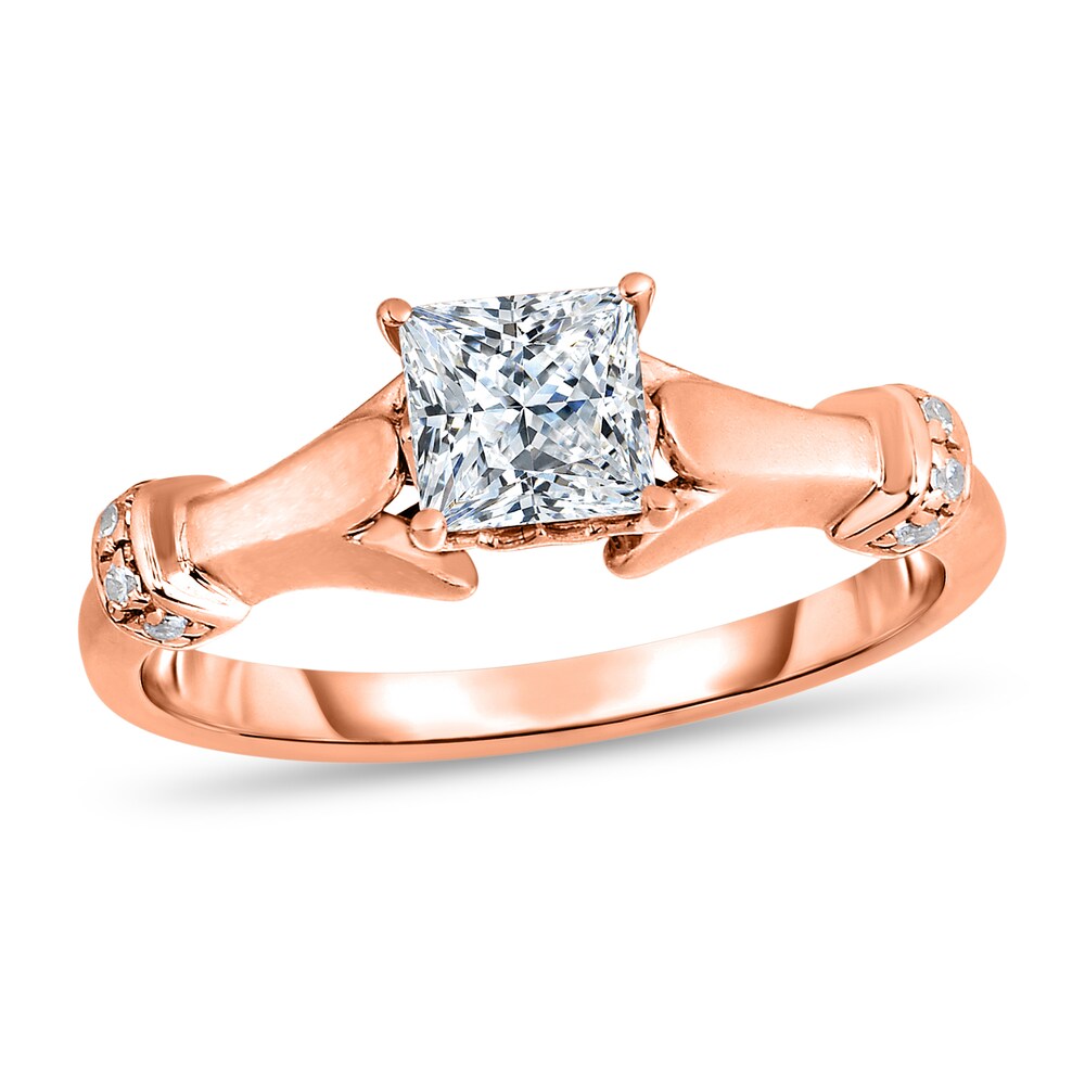 Diamond Ring 3/4 ct tw Princess/Round 14K Rose Gold xE1FaHzI