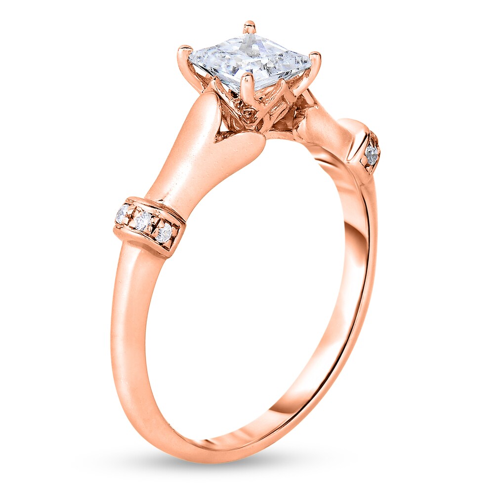 Diamond Ring 3/4 ct tw Princess/Round 14K Rose Gold xE1FaHzI
